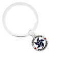 Blue Pinwheel Charm Child Abuse Prevention Split Style Key Chains