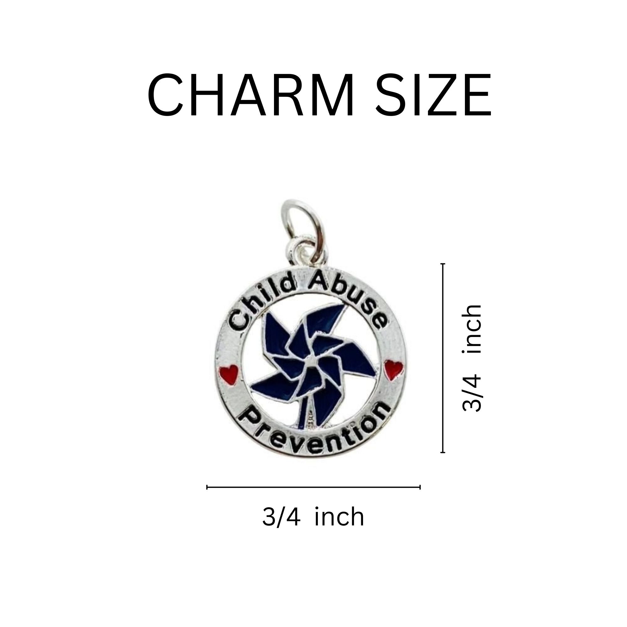 Blue Pinwheel Charm Child Abuse Prevention Split Style Key Chains