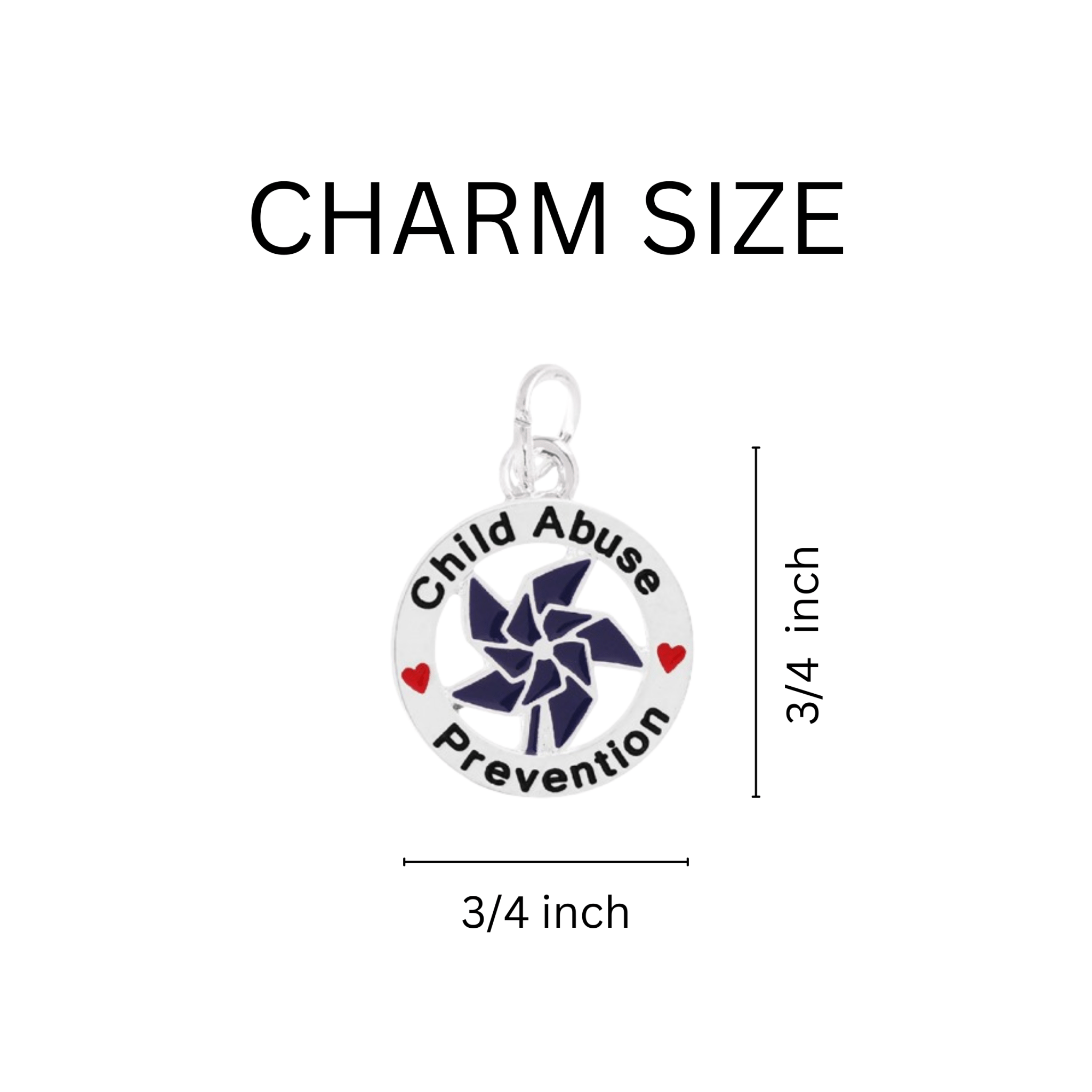 Dark Blue Pinwheel Charm Child Abuse Prevention Retractable Bracelets