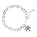 Blue & Purple Ribbon Heart Charm Pediatric Stroke Awareness Chunky Bracelets