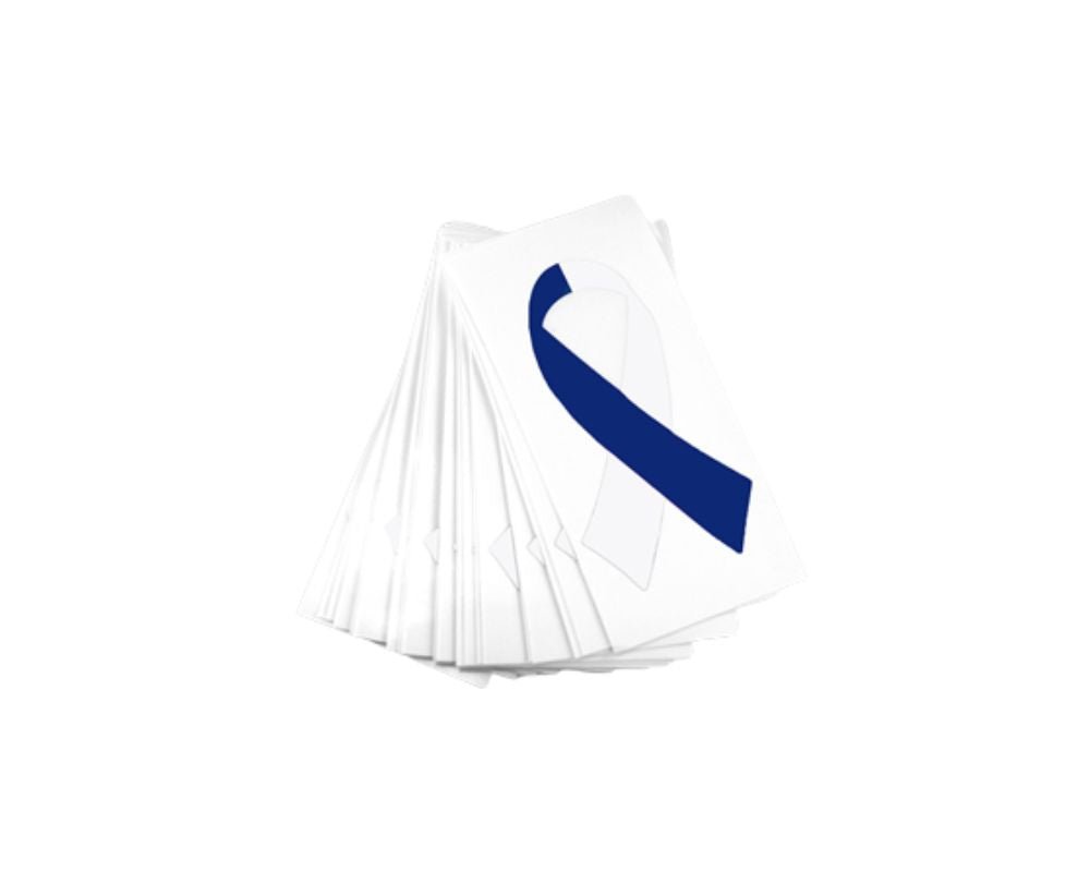25 Pack Blue & White Ribbon Decals