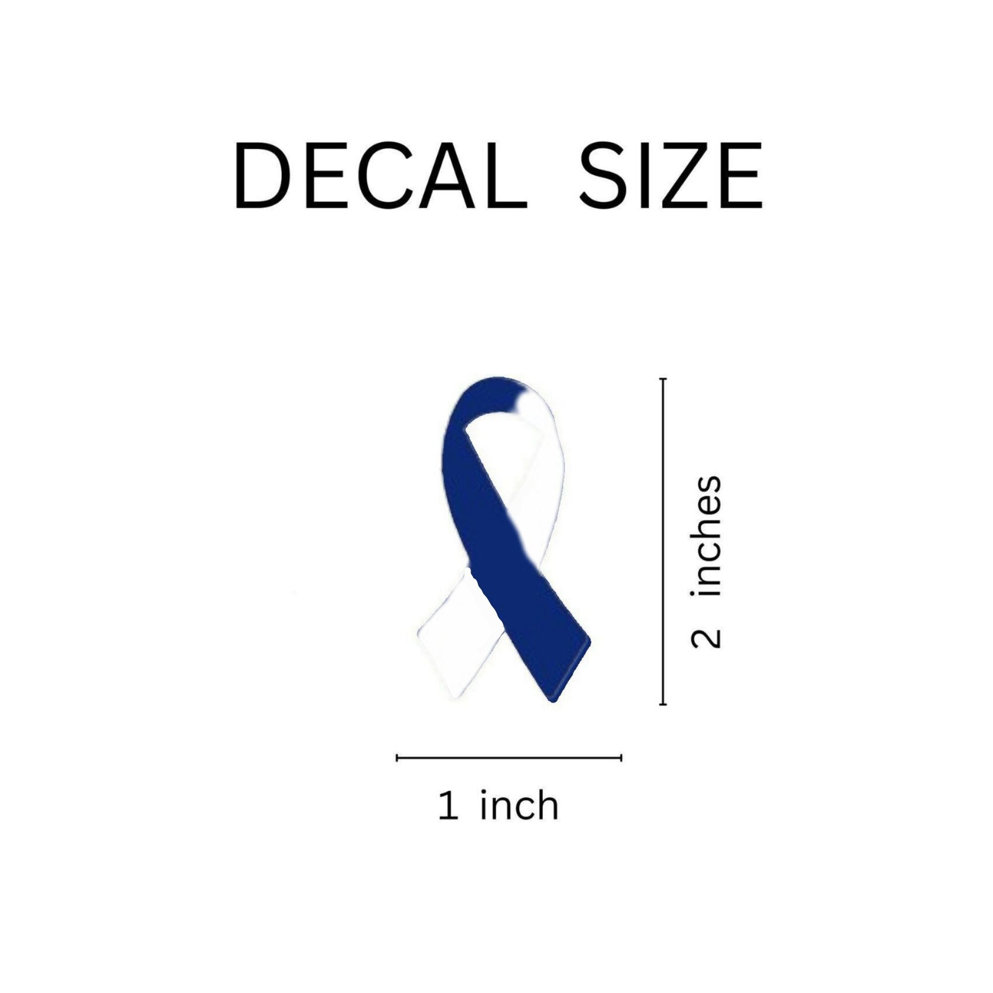 25 Pack Blue & White Ribbon Decals