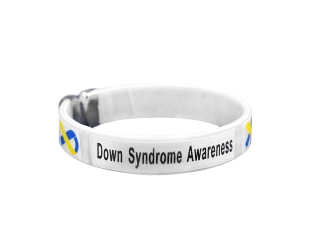 Blue & Yellow Ribbon Down Syndrome Awareness Bangle Bracelets