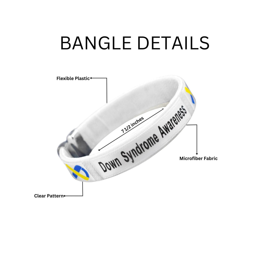 Blue & Yellow Ribbon Down Syndrome Awareness Bangle Bracelets