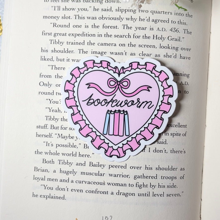 Bookworm Heart 3-inch Matte Sticker