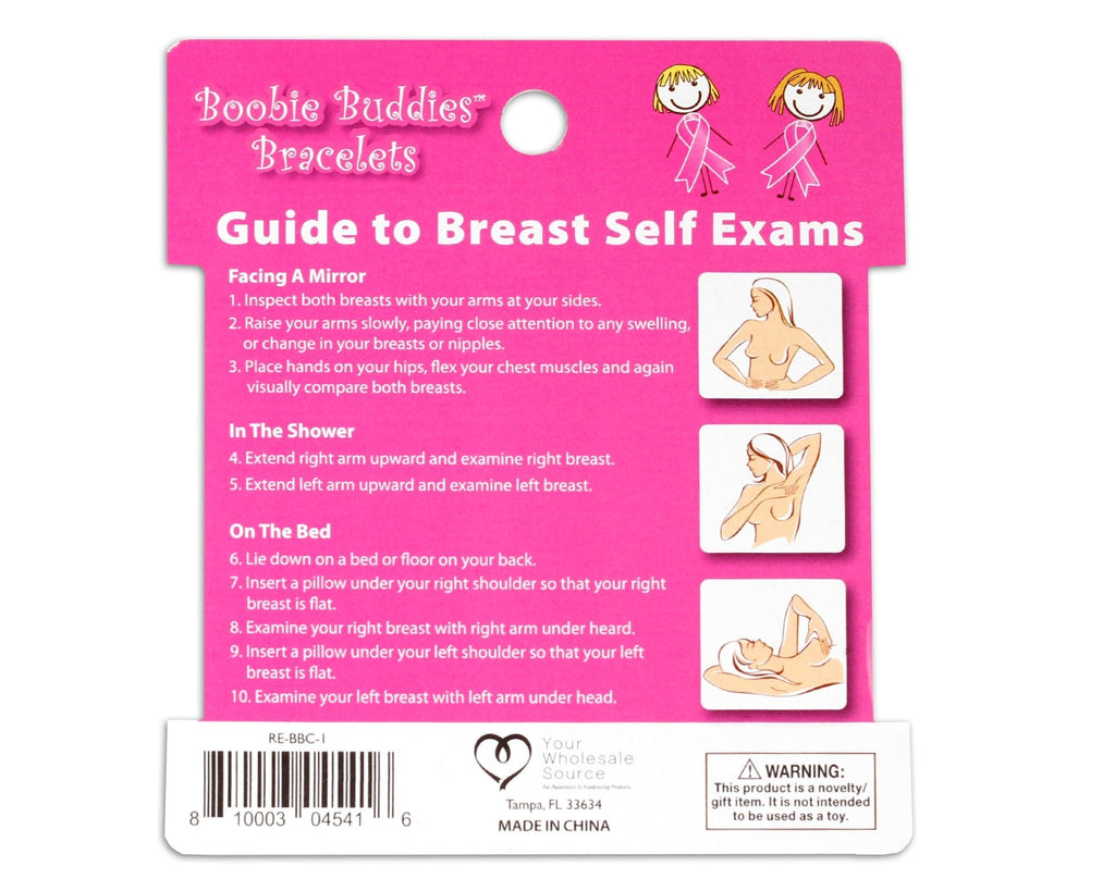 Breast Cancer Boobie Buddie Bracelet Counter Display (12 Cards)