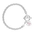 Breast Cancer Pink Crystal Ribbon Rope Bracelets