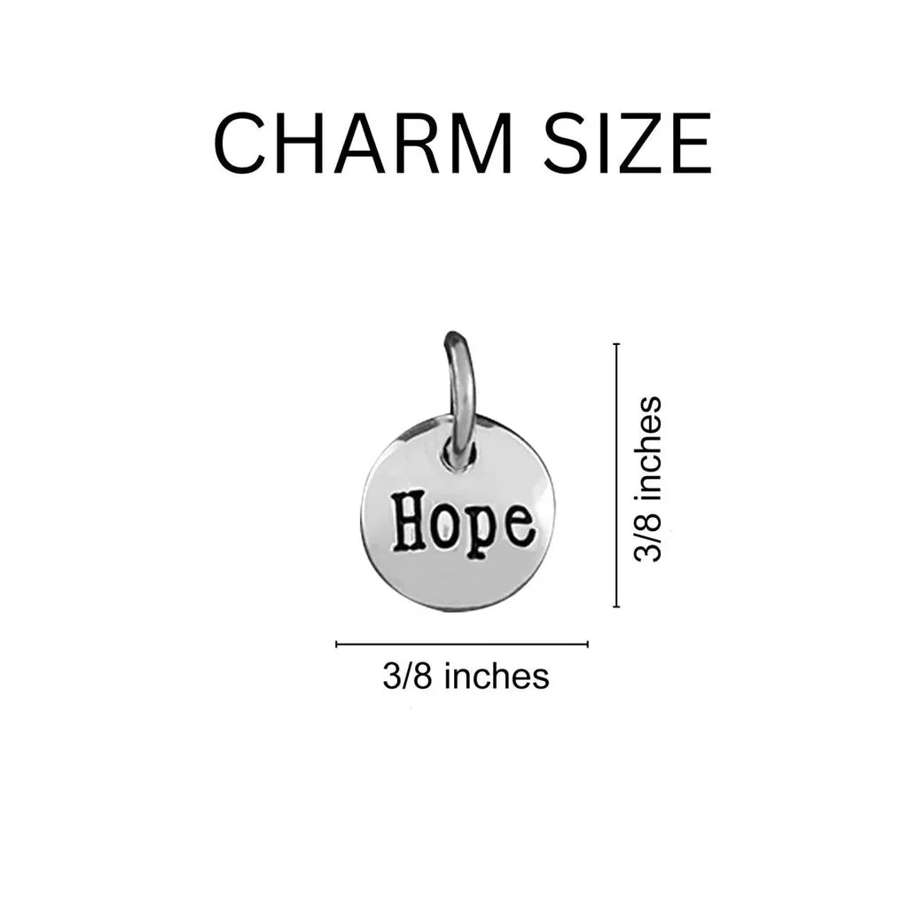 Burgundy Ribbon Awareness Retractable Bracelet – Hope, Faith, Love Charms