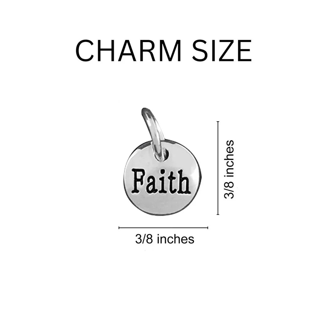 Burgundy Ribbon Awareness Retractable Bracelet – Hope, Faith, Love Charms