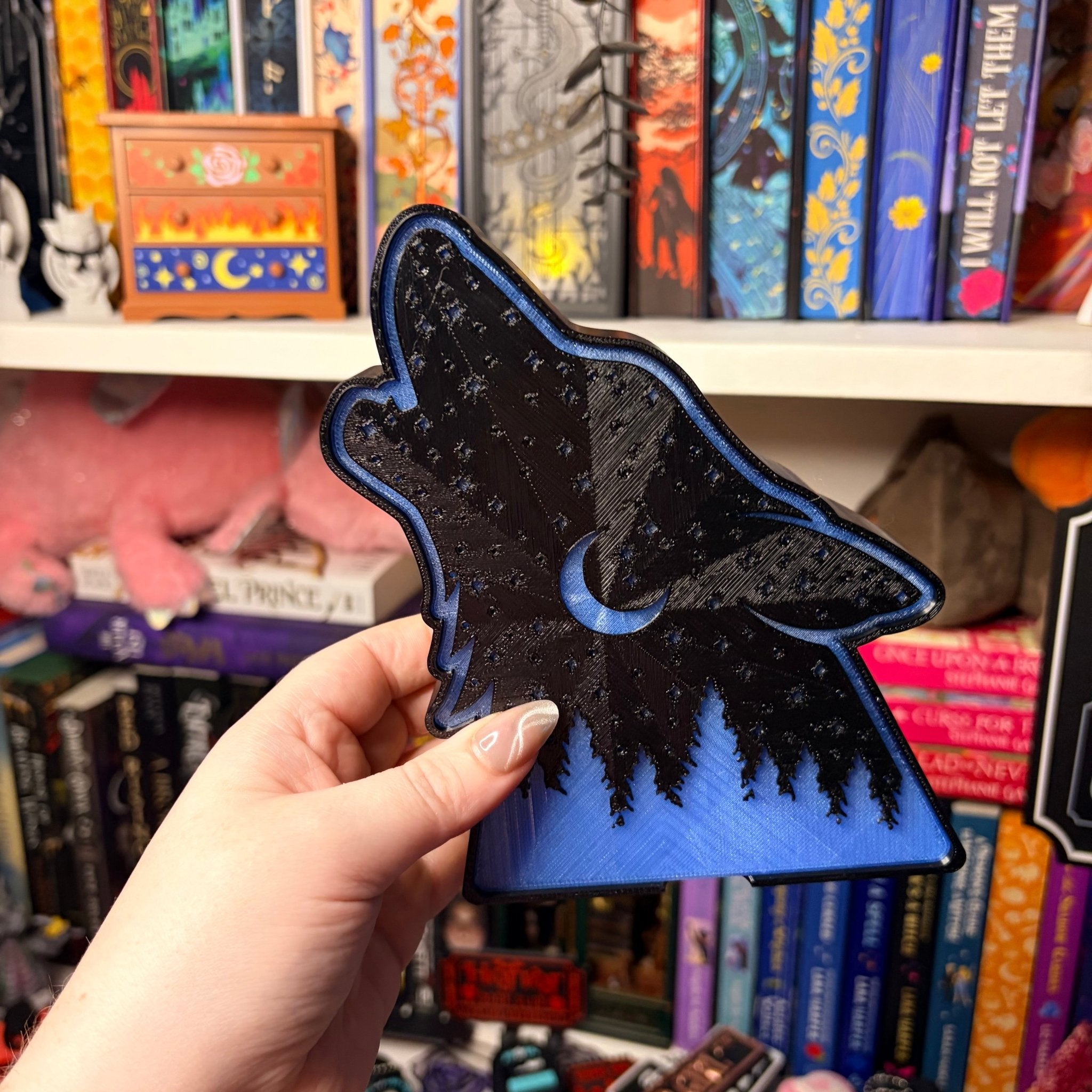 Celestial Wolf Light Up Book Nook