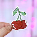 Cherries Heart Sticker