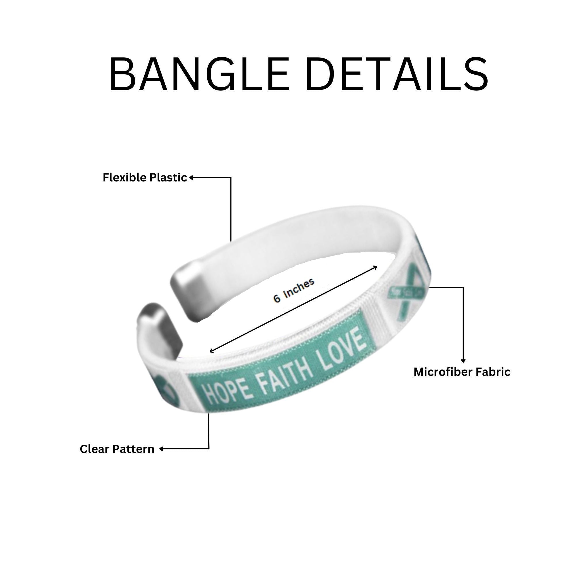 Child Size Teal Ribbon Bangle Bracelets