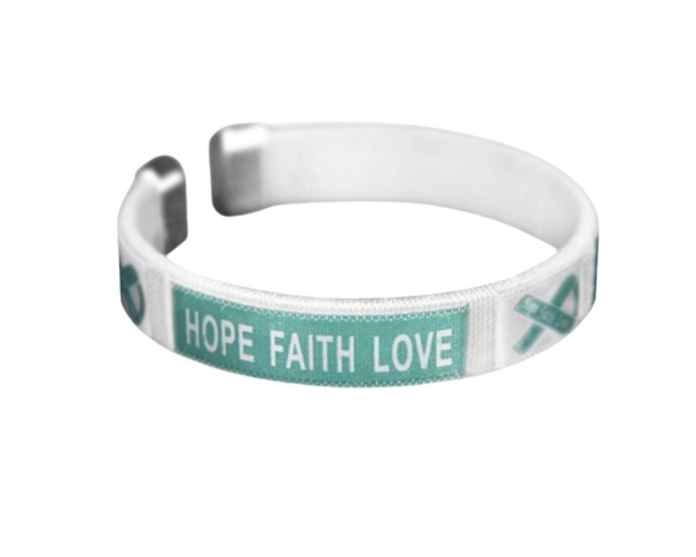 Child Size Teal Ribbon Bangle Bracelets