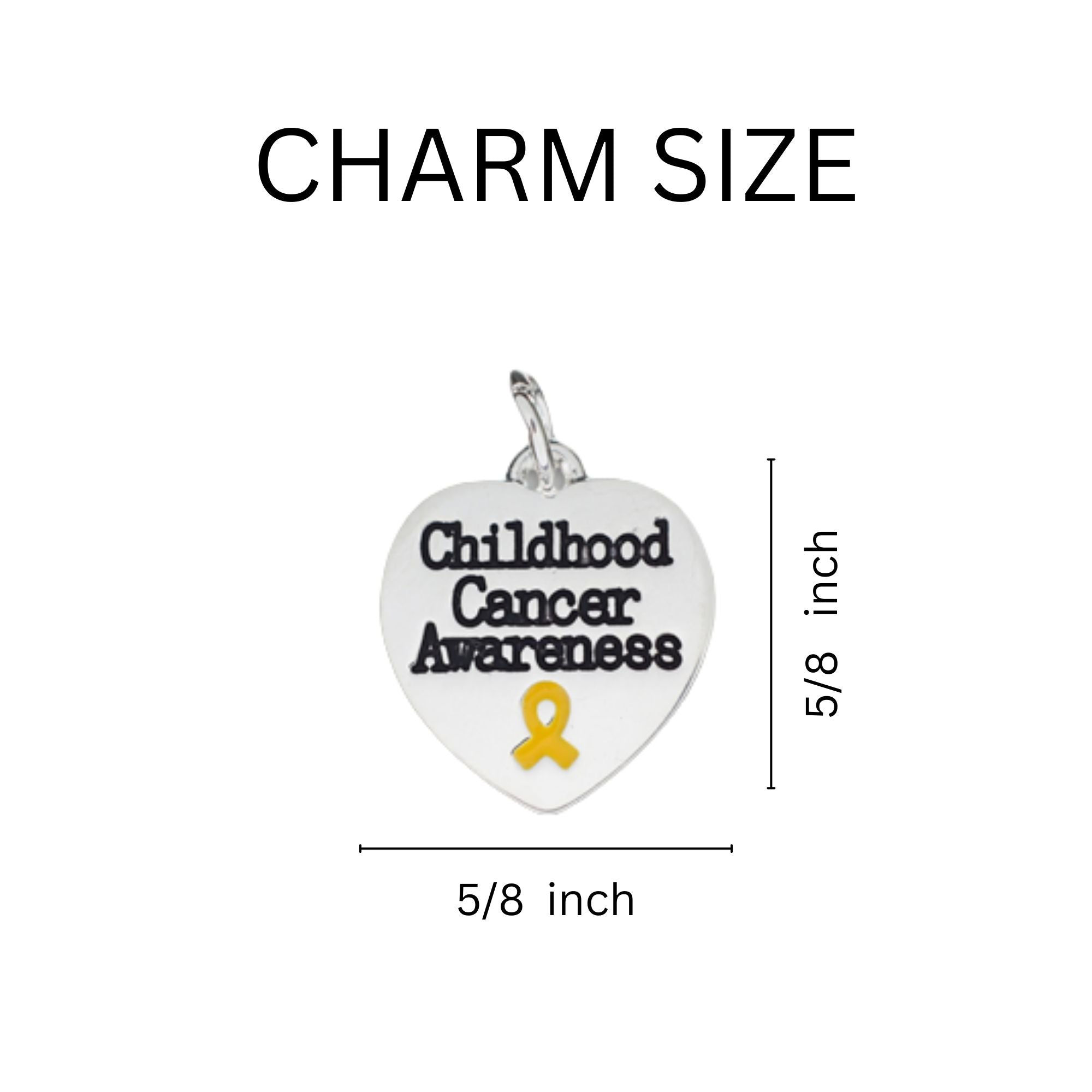 Childhood Cancer Heart Awareness Charm Silver Beaded Bracelets