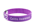 Colitis Awareness Purple Ribbon Bangle Bracelets