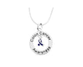 Colon Cancer Awareness Dark Blue Ribbon Necklaces