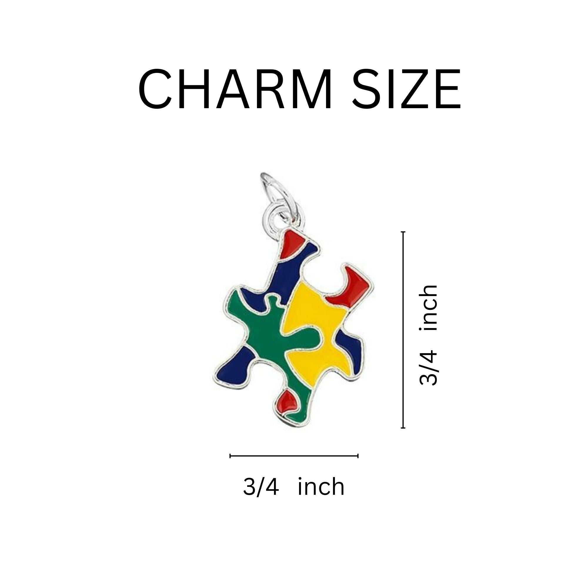 Colored Puzzle Piece Autism Awareness Hanging Charms