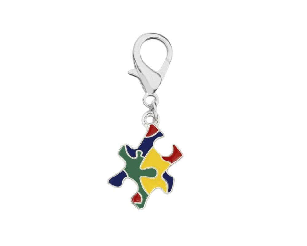 Colored Puzzle Piece Autism Awareness Hanging Charms