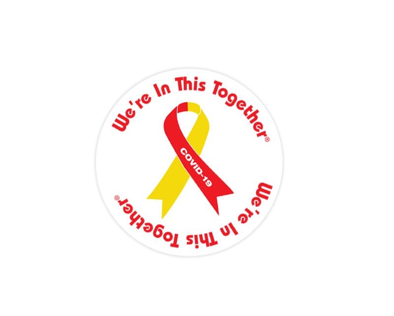 Coronavirus Disease (COVID-19) Button Pins - We're In This Together
