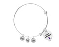 Crohn's Disease Awareness Heart Charm Retractable Bracelets