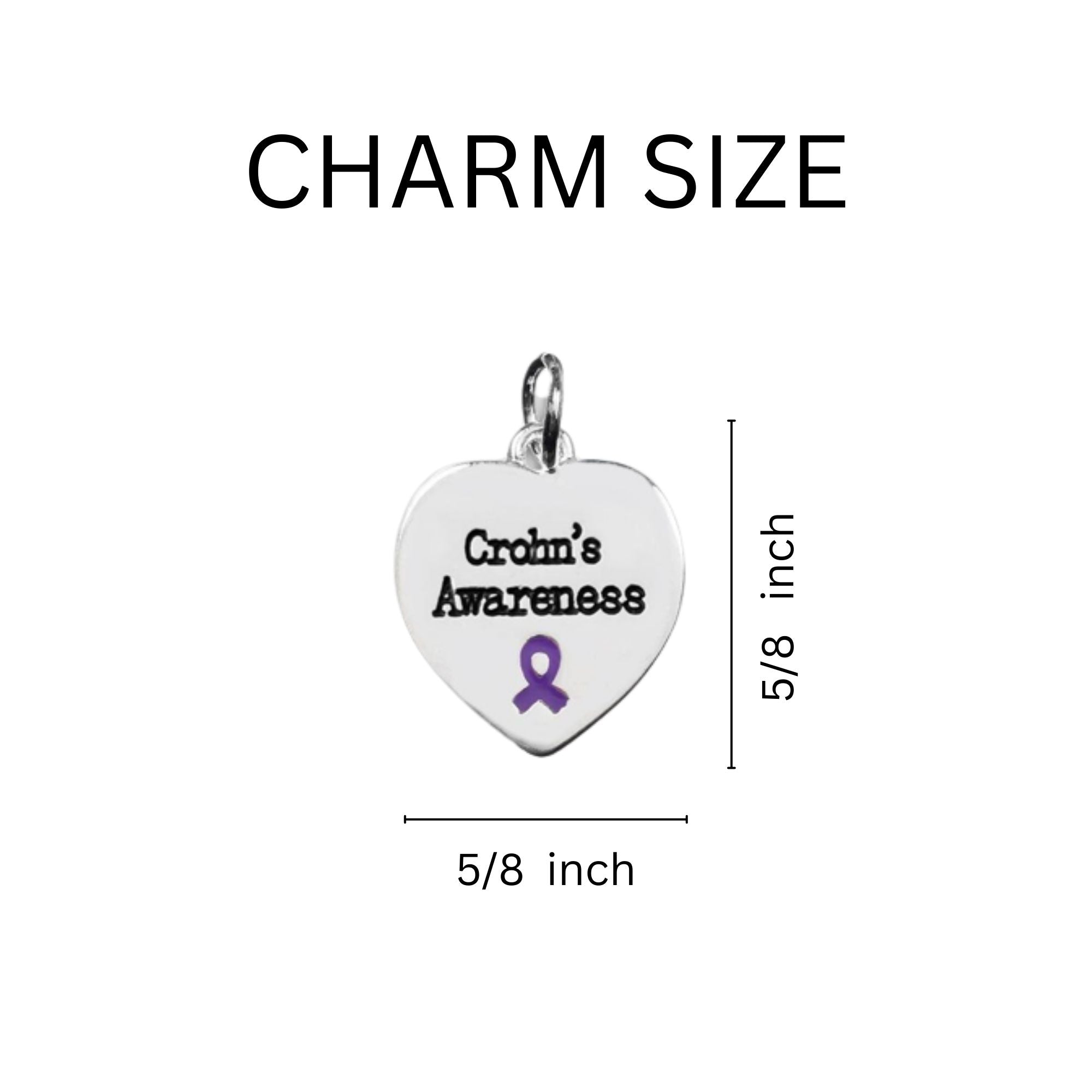 Crohn's Disease Awareness Heart Charms