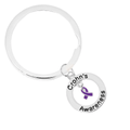 Crohn's Disease Awareness Round Charm Split Style Keychains