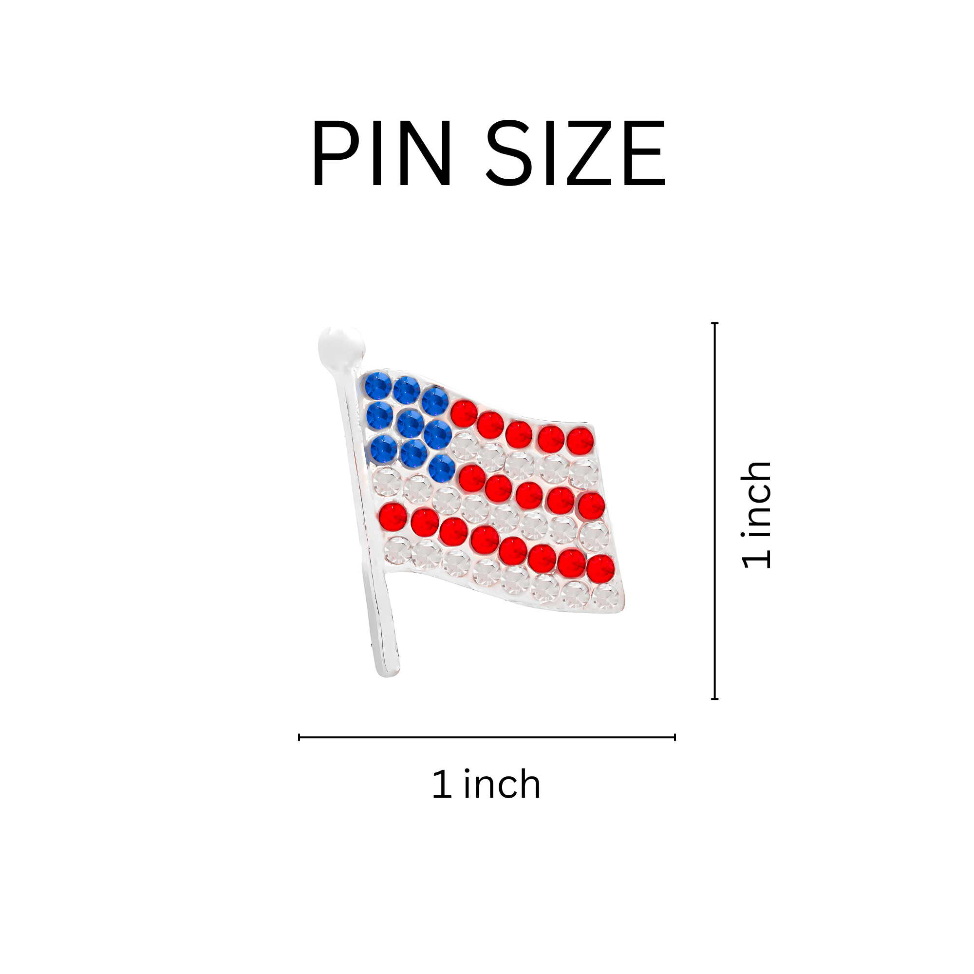 Crystal American Flag Pins