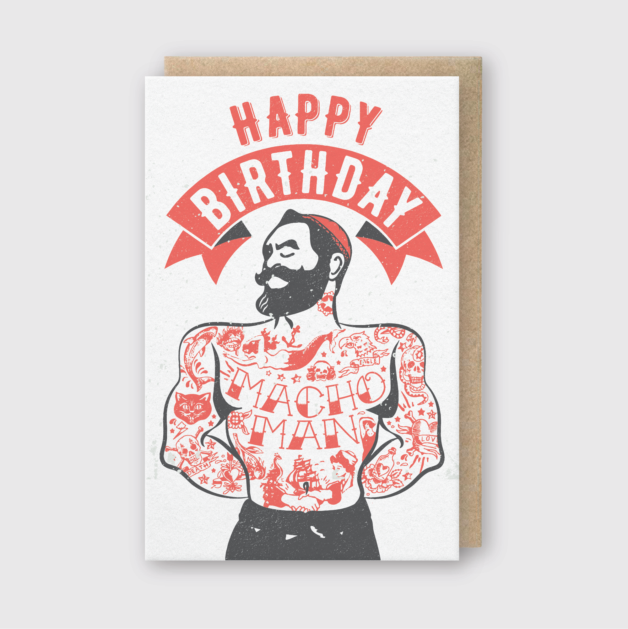 Macho Man Greeting Card