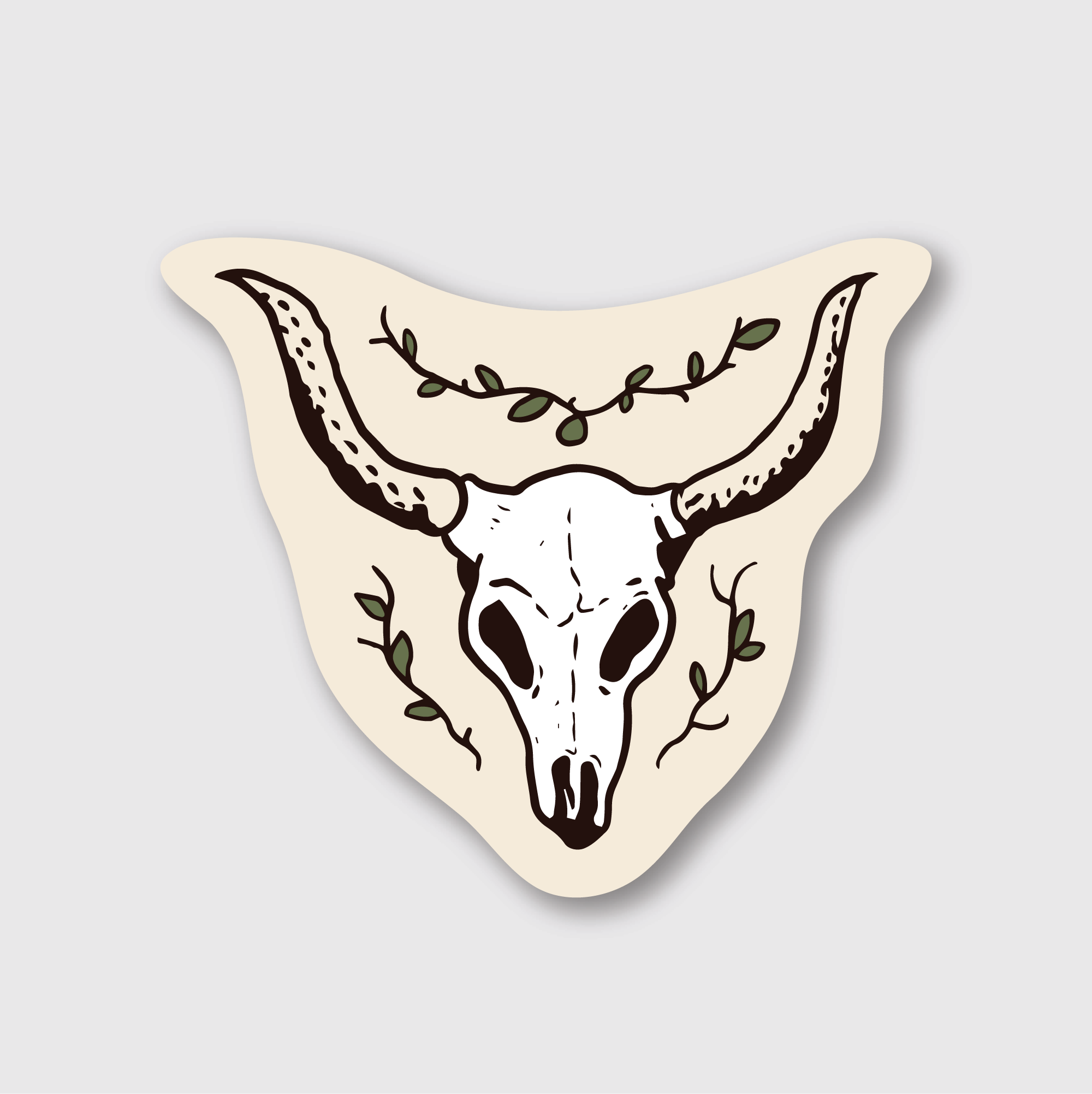 Longhorn Skull Sticker