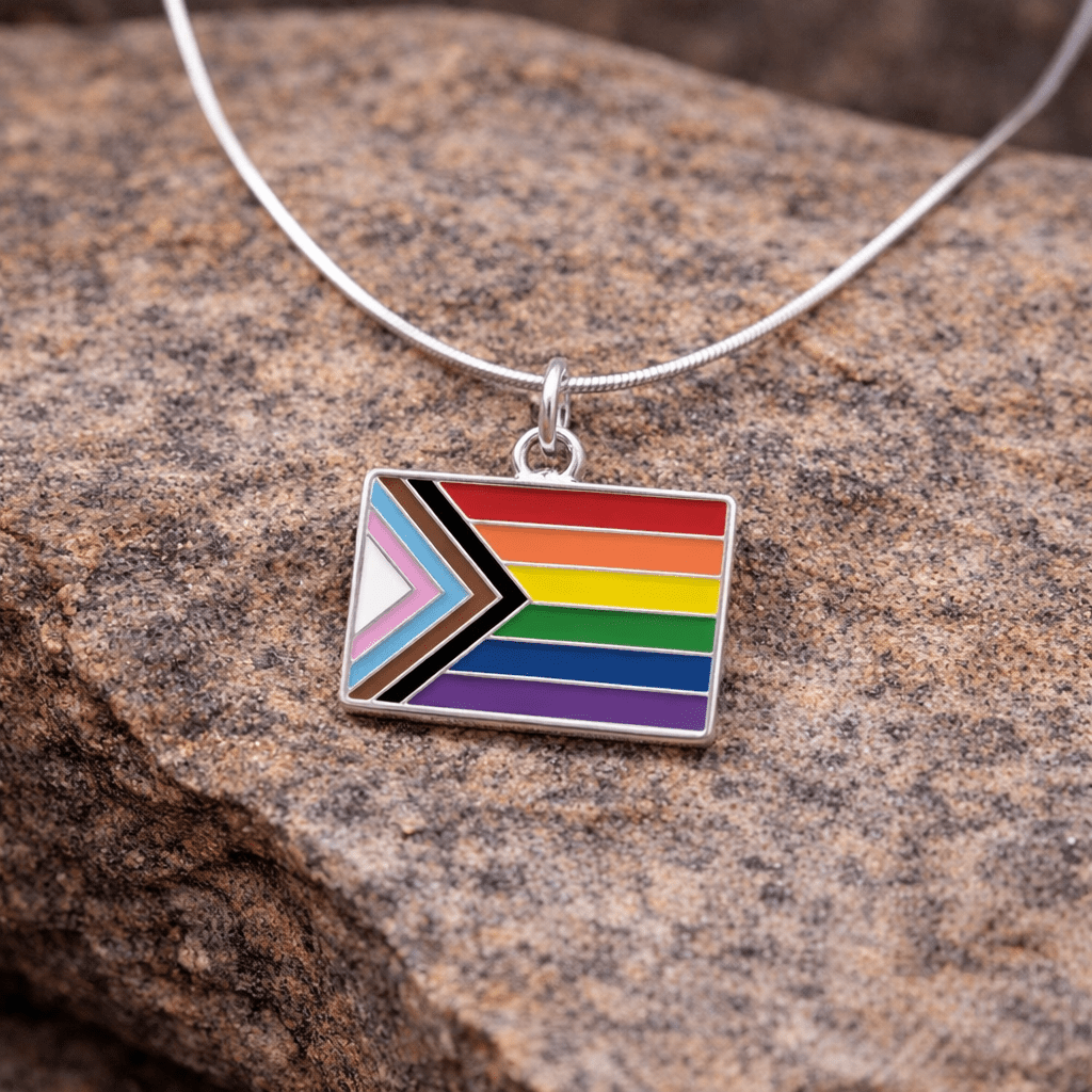 Daniel Quasar Flag Charm Necklaces