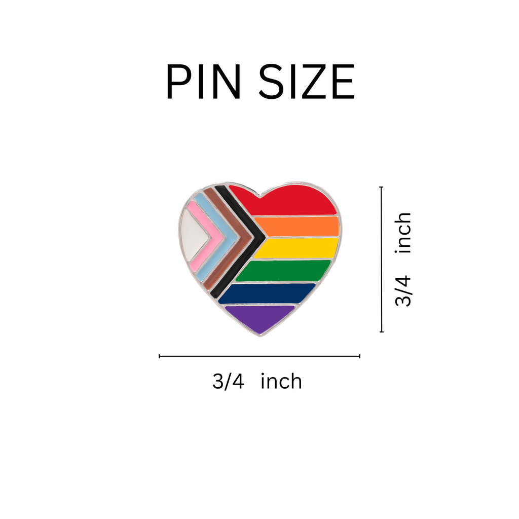 10 Pack Daniel Quasar Flag Heart Pins
