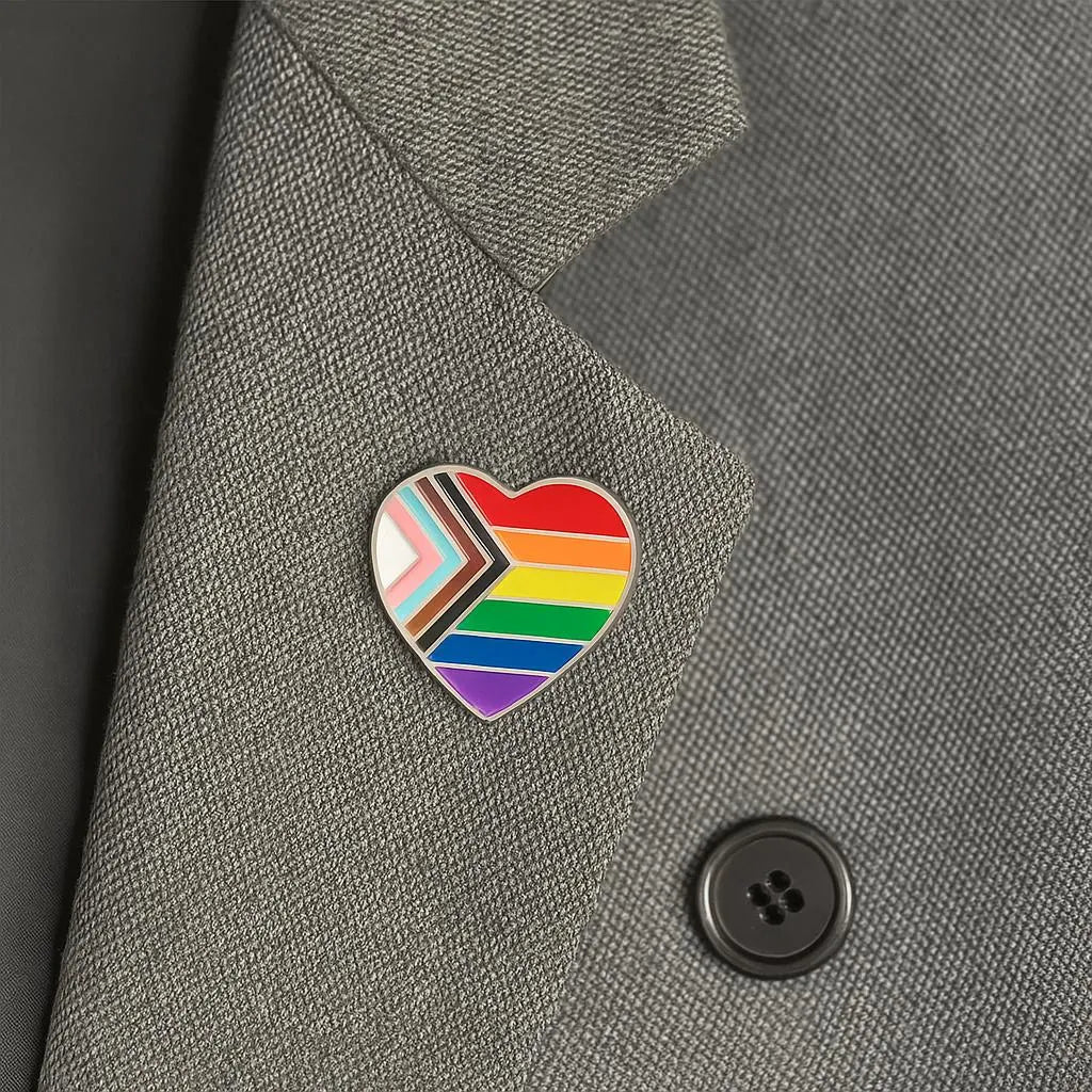 Daniel Quasar Flag Heart Pins