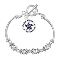 Dark Blue Pinwheel Charm Child Abuse Prevention Partial Beaded Bracelets