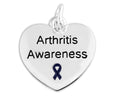 Dark Blue Ribbon Arthritis Awareness Heart Charms