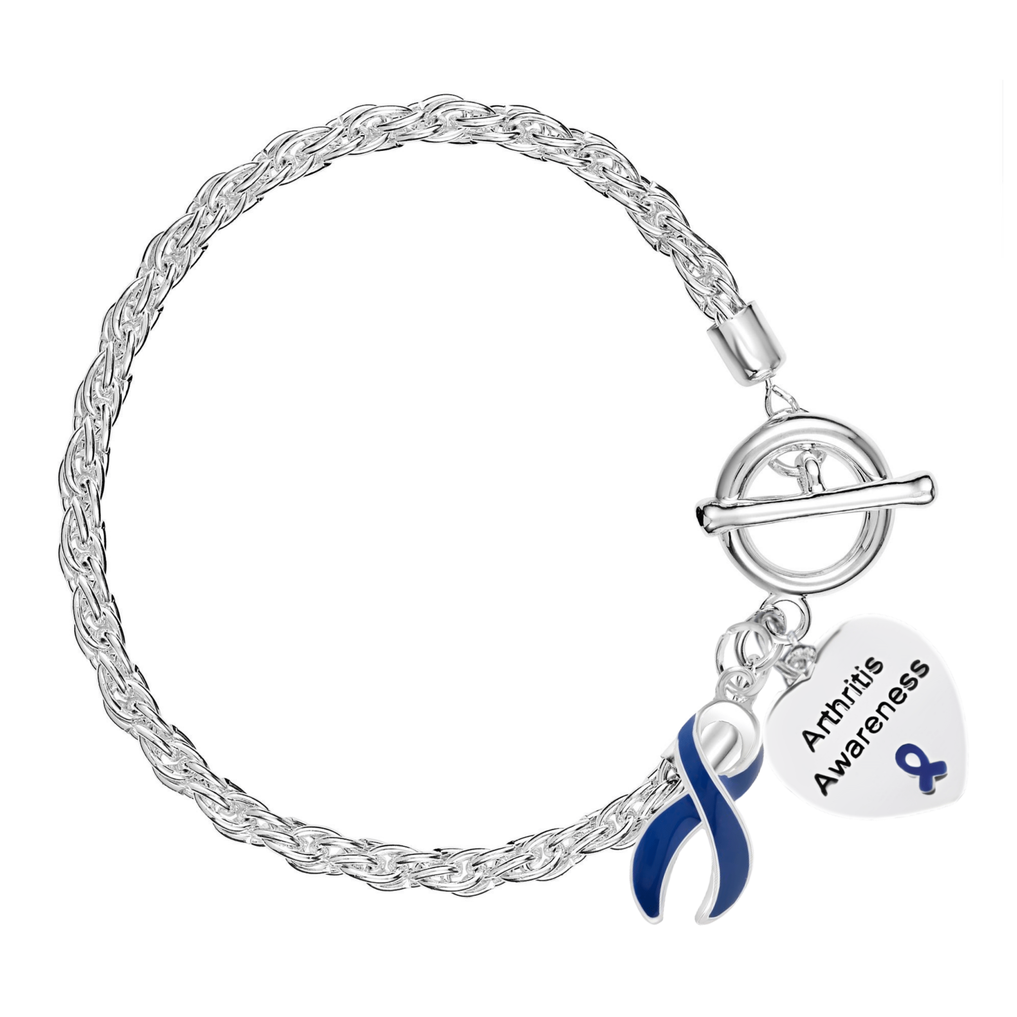 Dark Blue Ribbon Arthritis Awareness Rope Bracelets