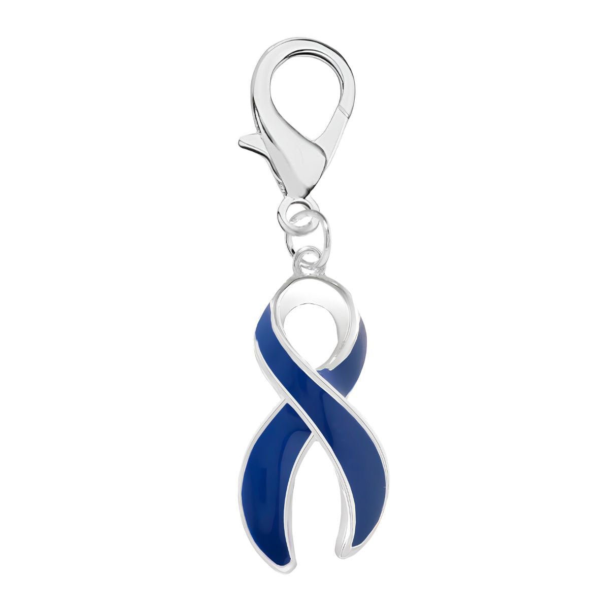 Dark Blue Ribbon Awareness Hanging Charms