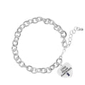 Dark Blue Ribbon Child Abuse Awareness Heart Charm Link Style Chunky Bracelets