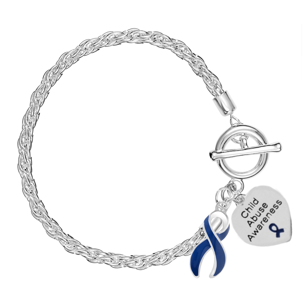 Dark Blue Ribbon Child Abuse Awareness Rope Bracelets