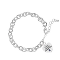 Dark Blue Ribbon Colon Cancer Awareness Heart Charm Chunky Bracelets