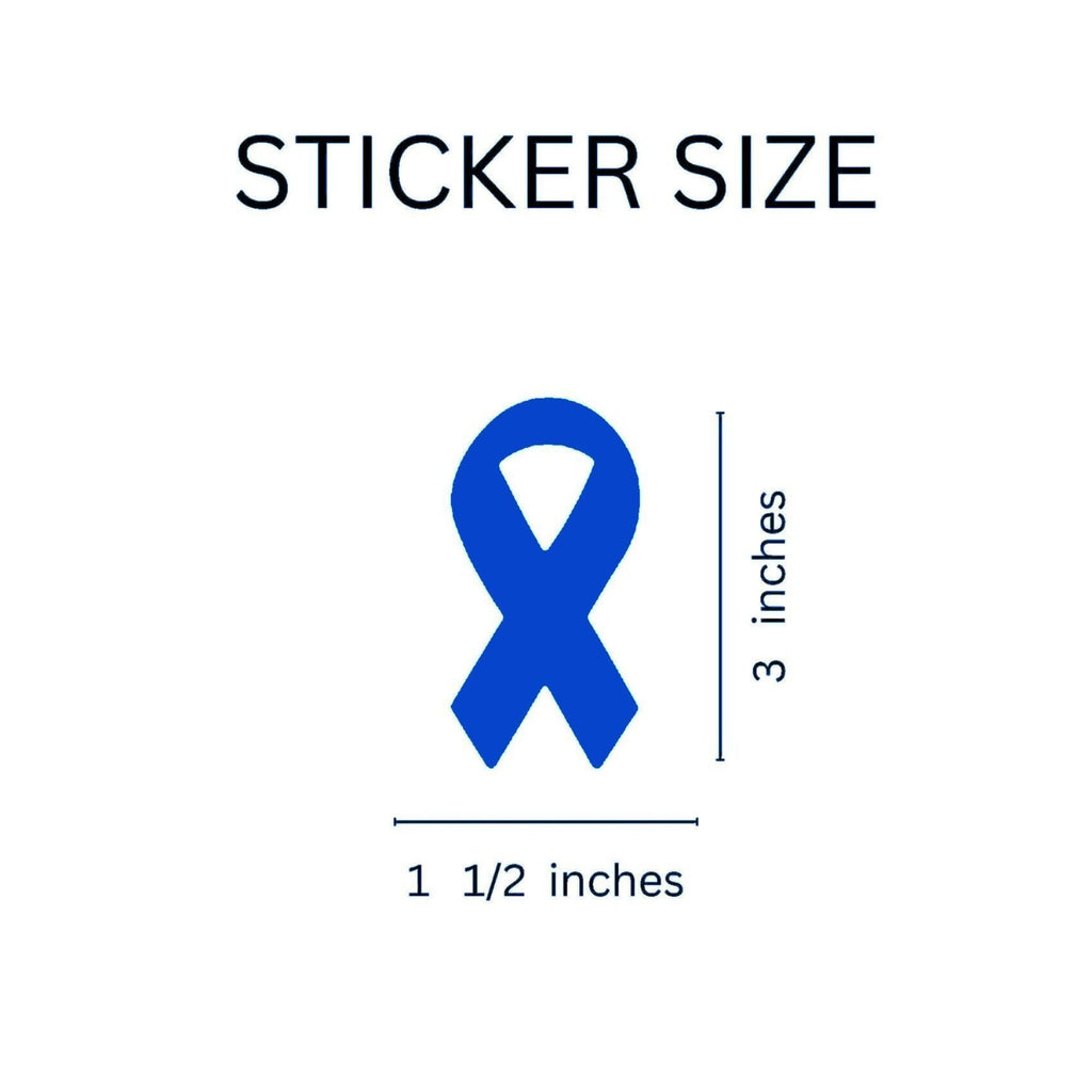 Dark Blue Ribbon Stickers - Large (250 per Roll)