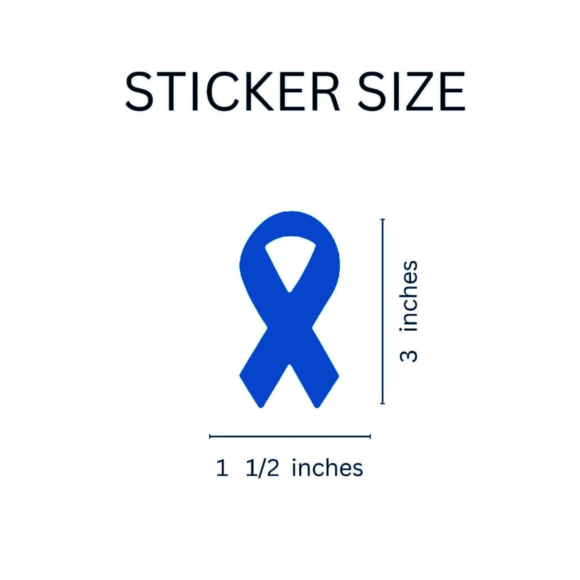 Dark Blue Ribbon Stickers - Large (250 per Roll)