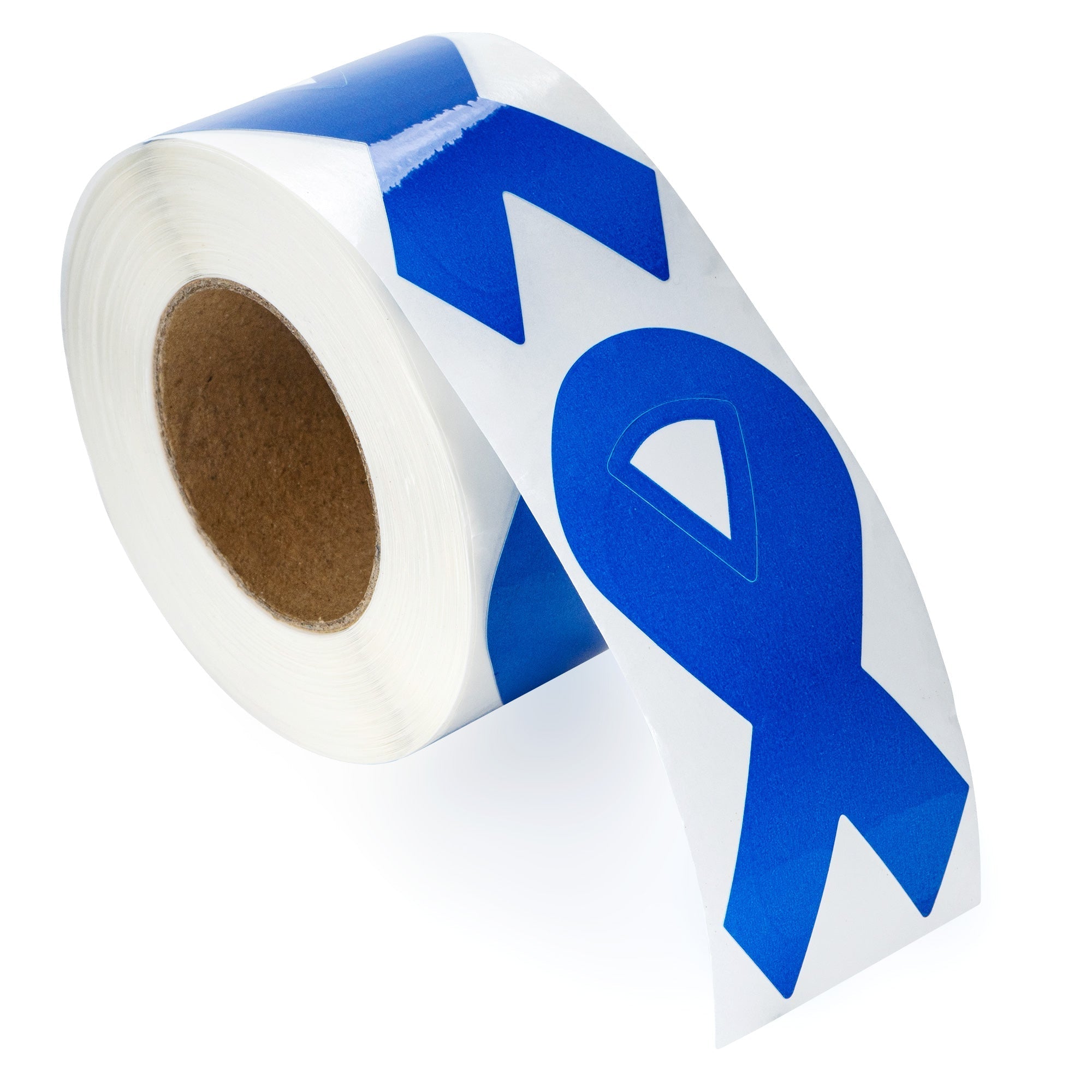 Dark Blue Ribbon Stickers - Large (250 per Roll)