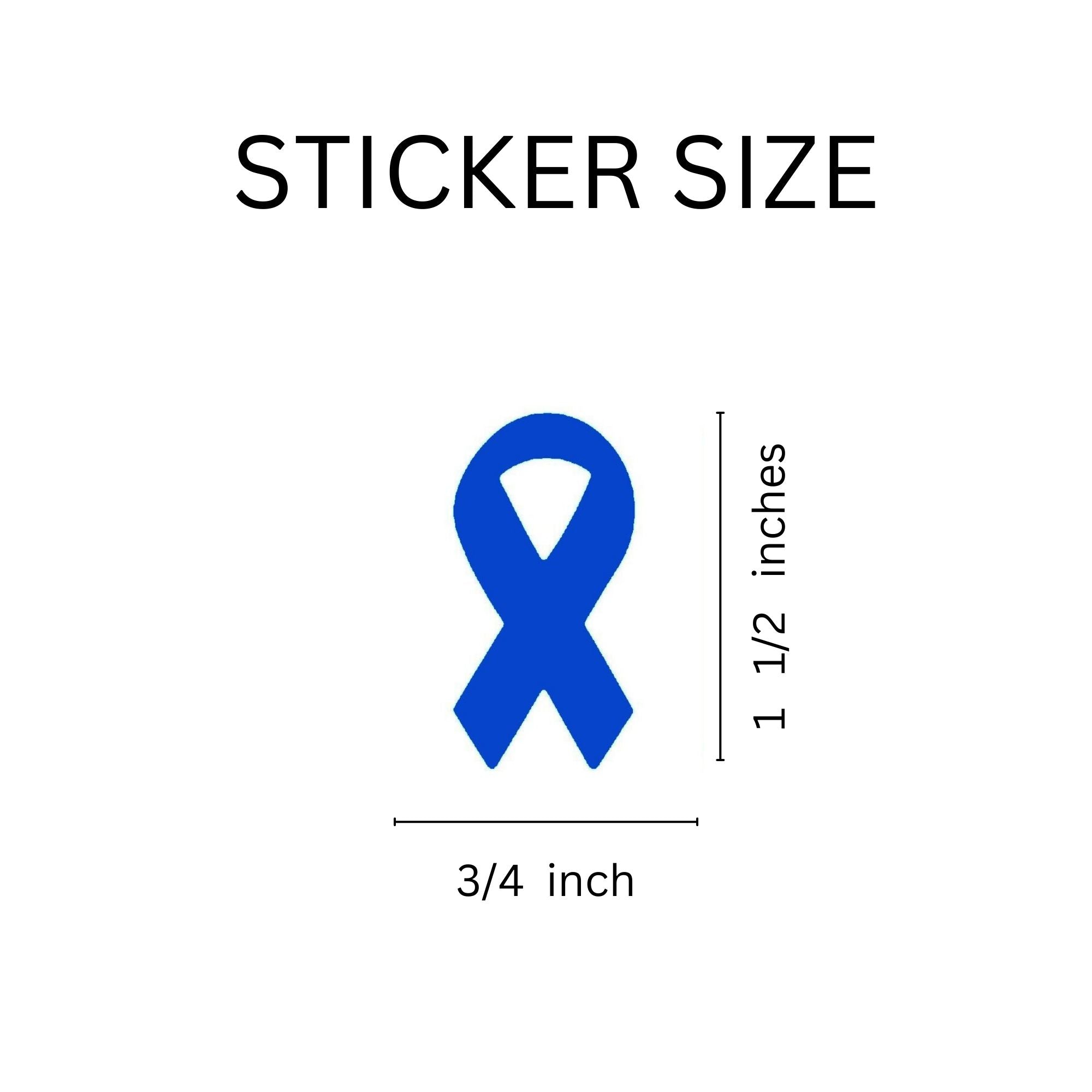 Dark Blue Ribbon Stickers - Small (250 per Roll)