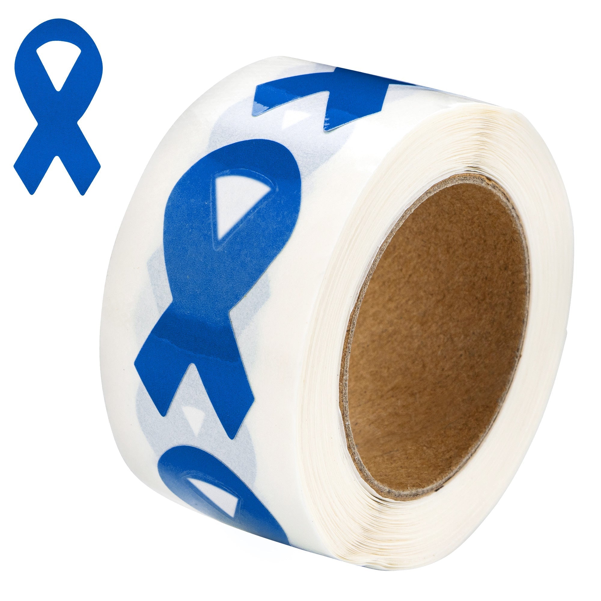 Dark Blue Ribbon Stickers - Small (250 per Roll)