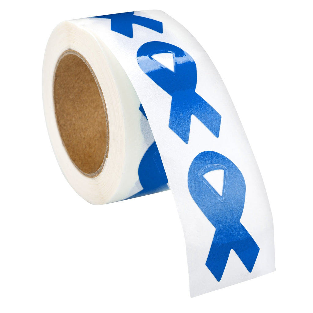 Dark Blue Ribbon Stickers - Small (250 per Roll)