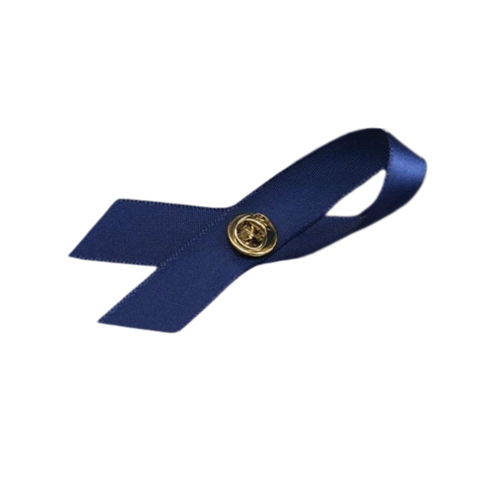 Dark Blue Satin Ribbon Awareness Pins