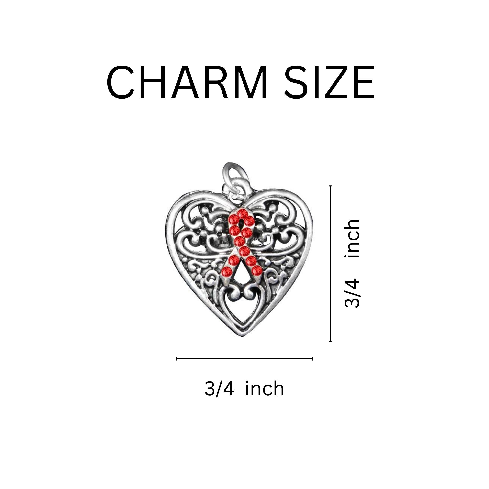 Decorative Heart Red Ribbon Key Chains