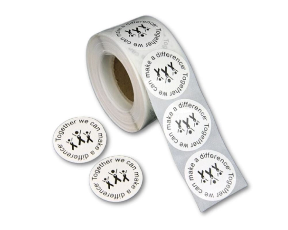 Difference Black Ribbon Awareness Stickers (500 per Roll)