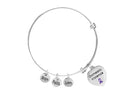 Domestic Violence Awareness Heart Charm Retractable Bracelets