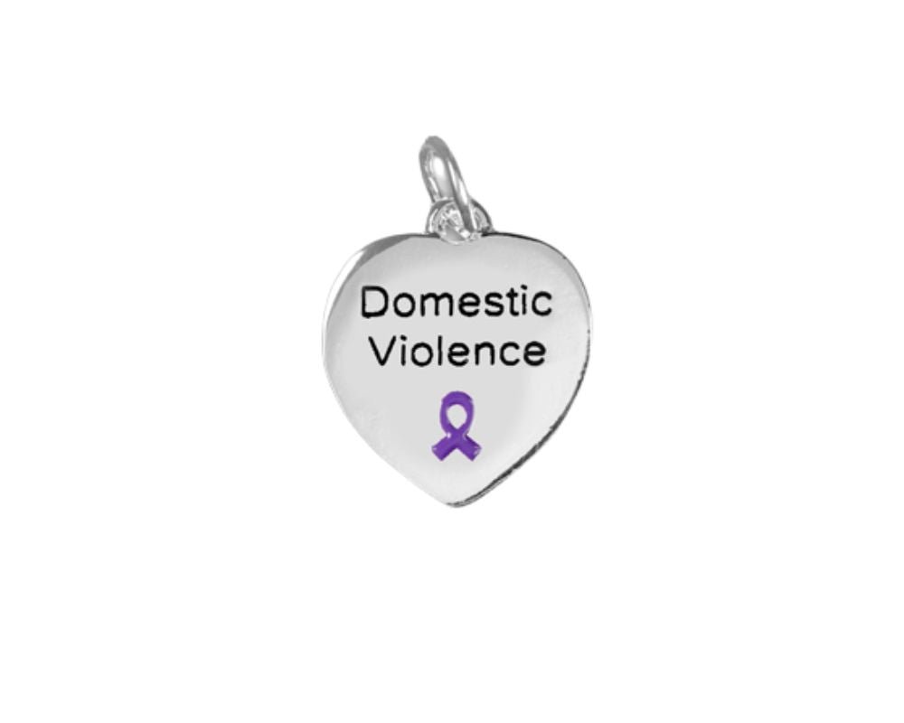 Domestic Violence Awareness Heart Charms